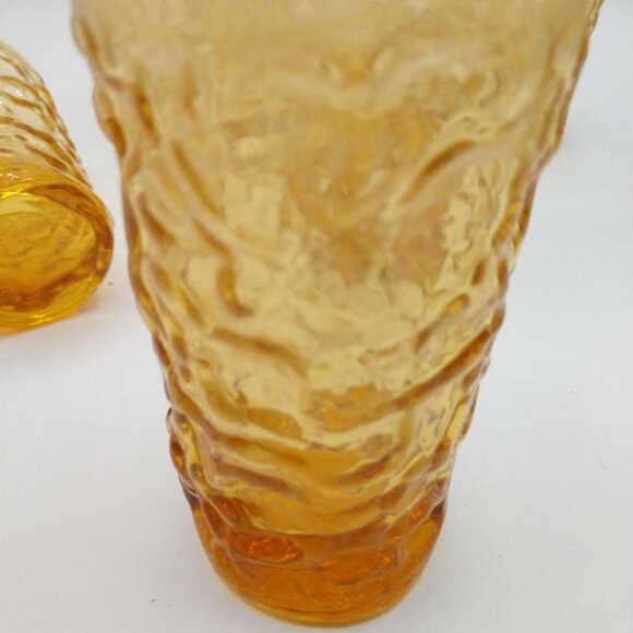 Vintage MCM Anchor Hocking Milano Honey Gold Amber Juice Glasses - Set of 6. - Picture 4 of 5